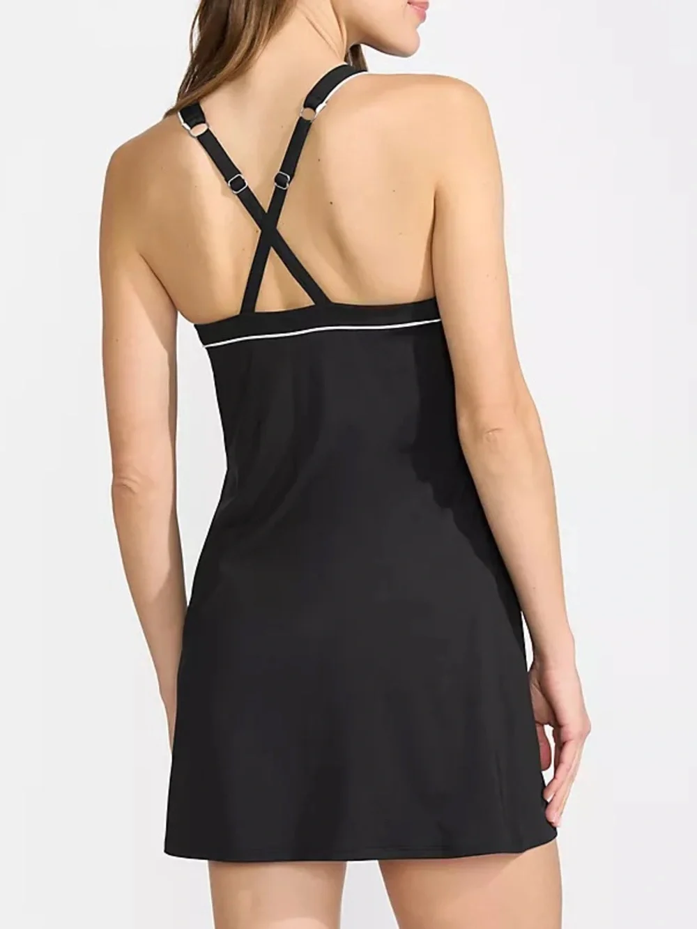 NWT Lands’ End Petite High Neck Swim Dress Swimsuit Size 12P FLAW